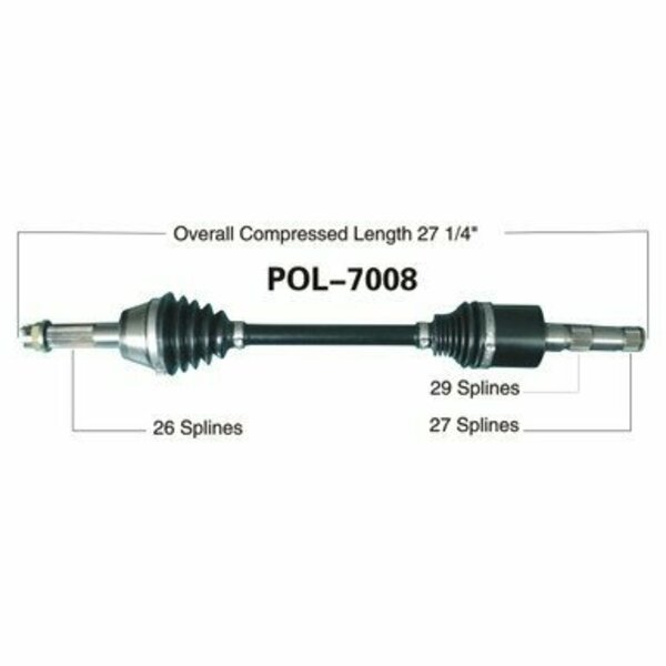 Wide Open OE Replacement CV Axle for POL REAR RANGER 500/700 POL-7008